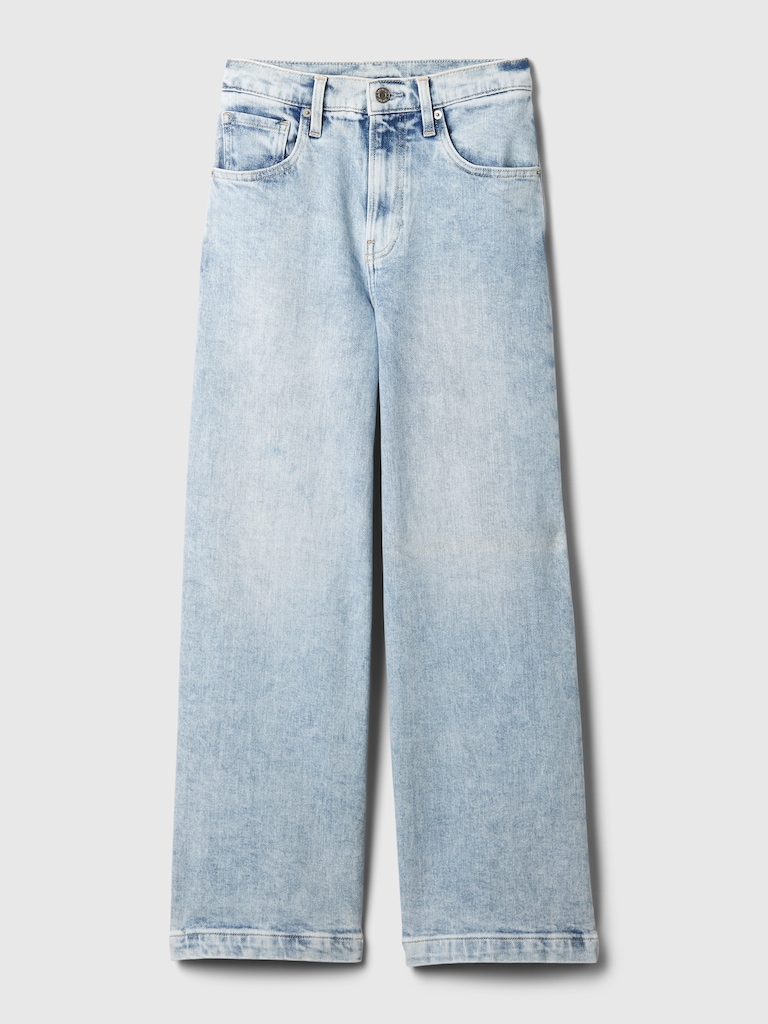 High Rise Stride Wide-Leg Ankle Jeans
