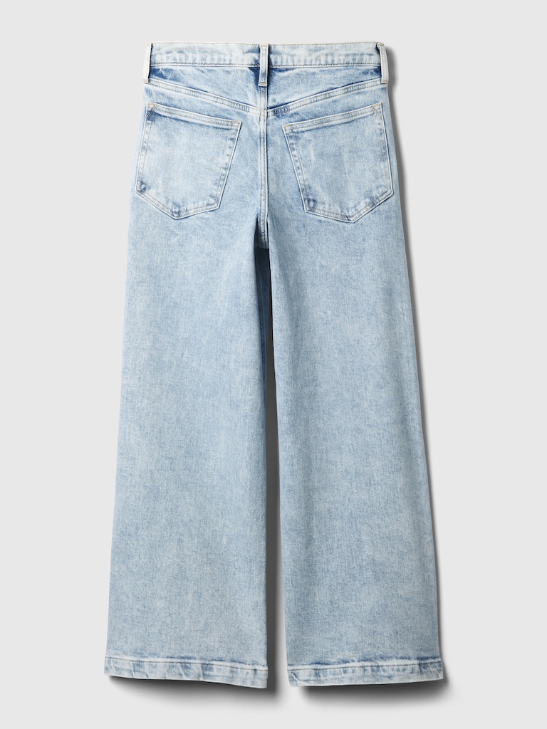High Rise Stride Wide-Leg Ankle Jeans