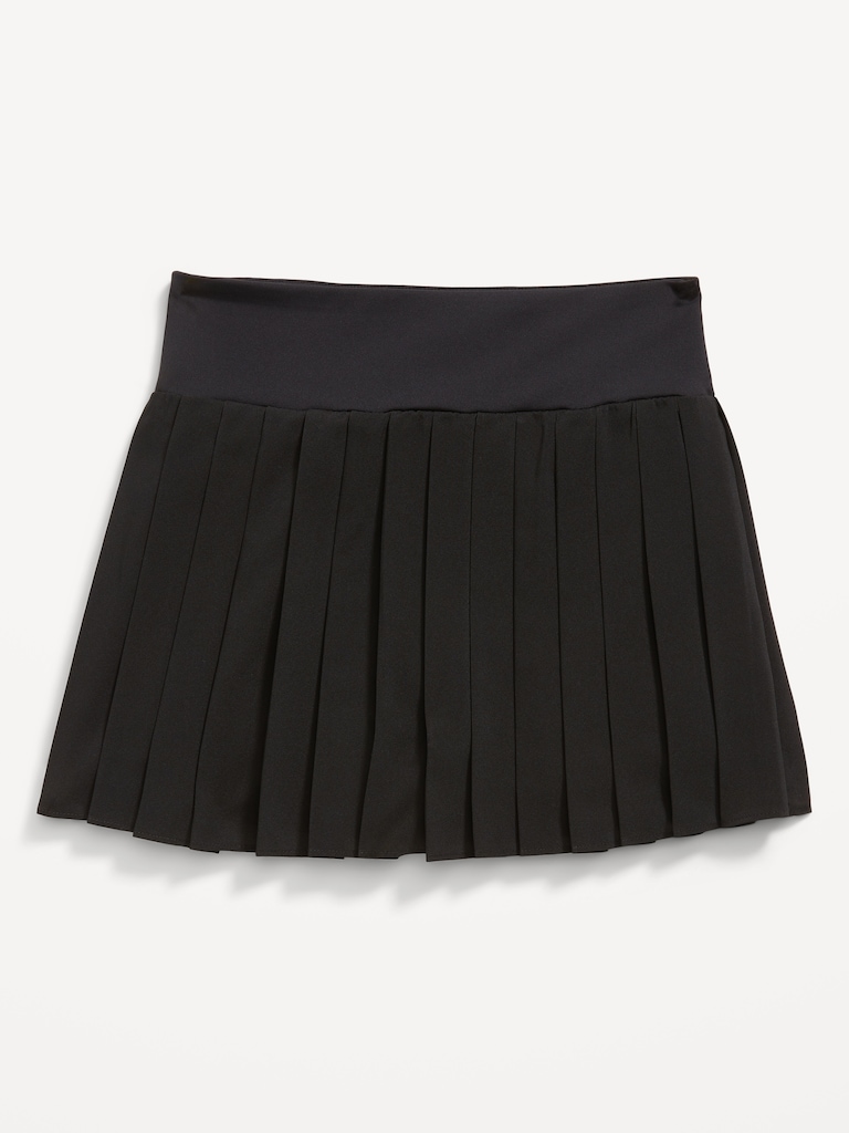 High-Waisted Pleated Performance Skort for Girls