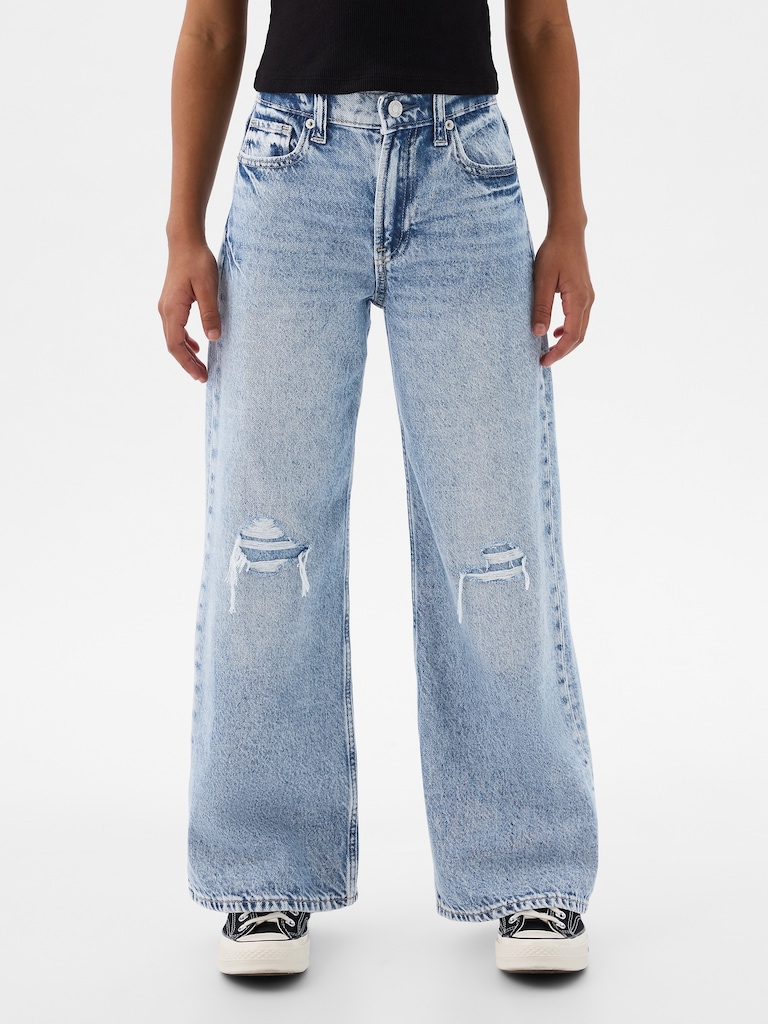Kids Low Rise Stride Wide-Leg Jeans