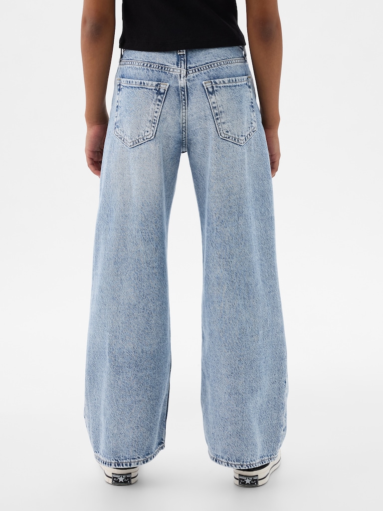 Kids Low Rise Stride Wide-Leg Jeans