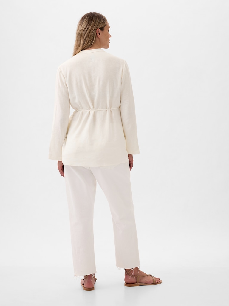Maternity Linen-Blend Shirt
