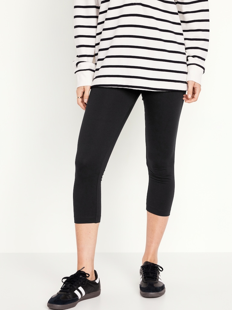 High-Waisted Fashion Layering Cropped Leggings 3-Pack