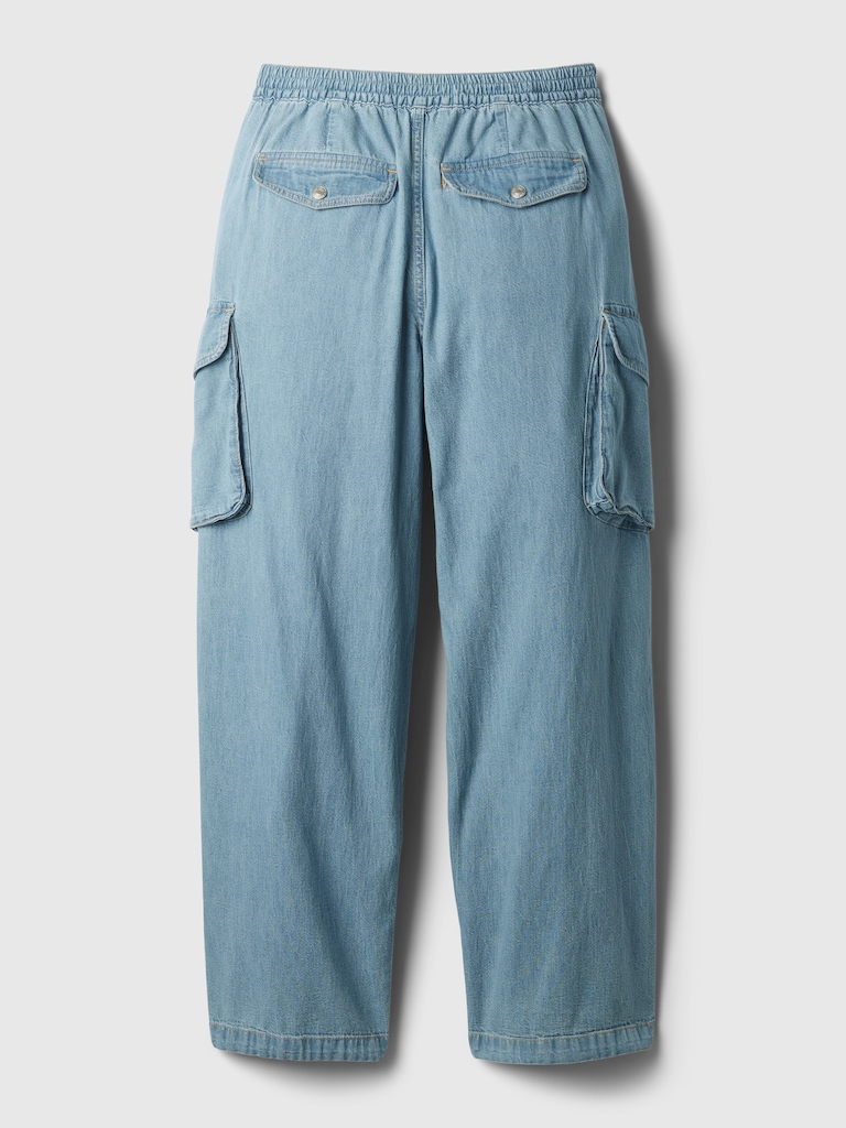 Mid Rise Wide Baggy Cargo Jeans