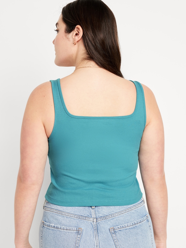 Ultra-Crop Rib-Knit Tank Top