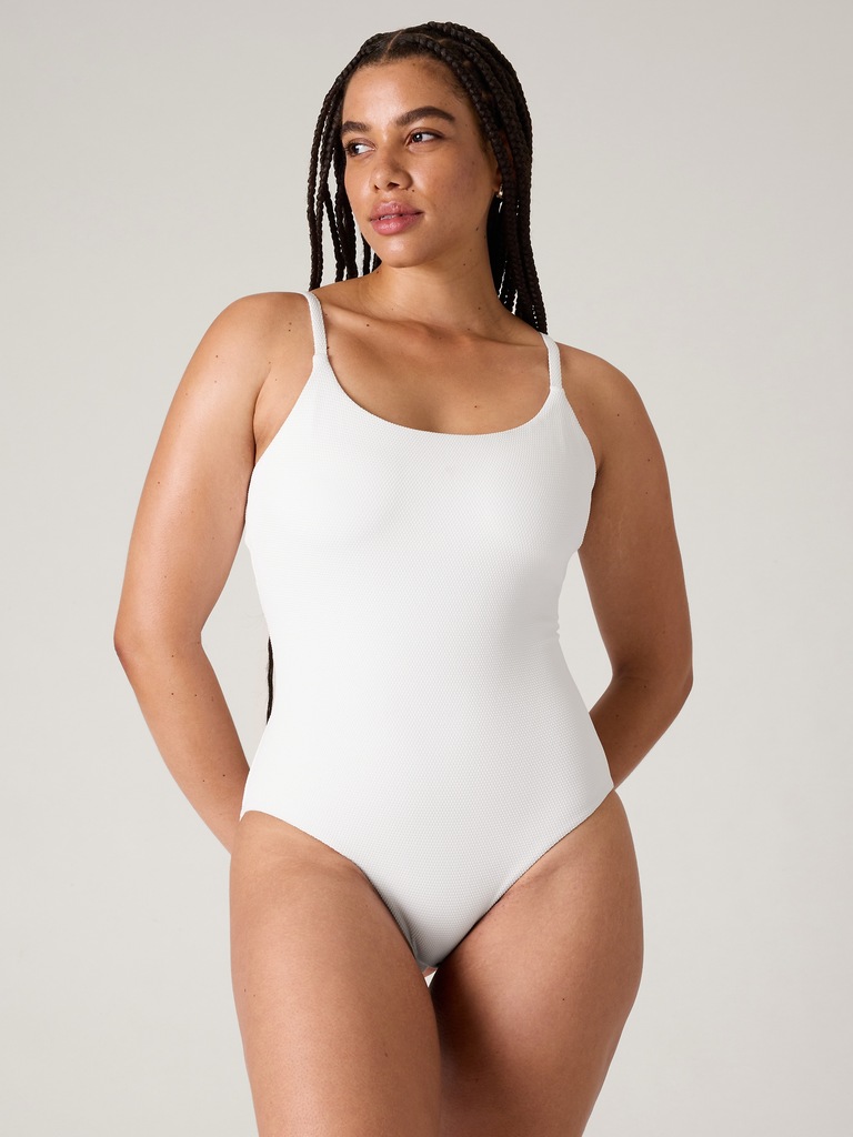 Scoop Pique One Piece Swimsuit