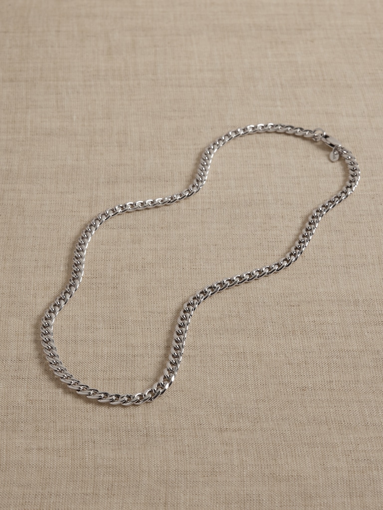 Ravena Delicate Curb Link Necklace by Aureus + Argent