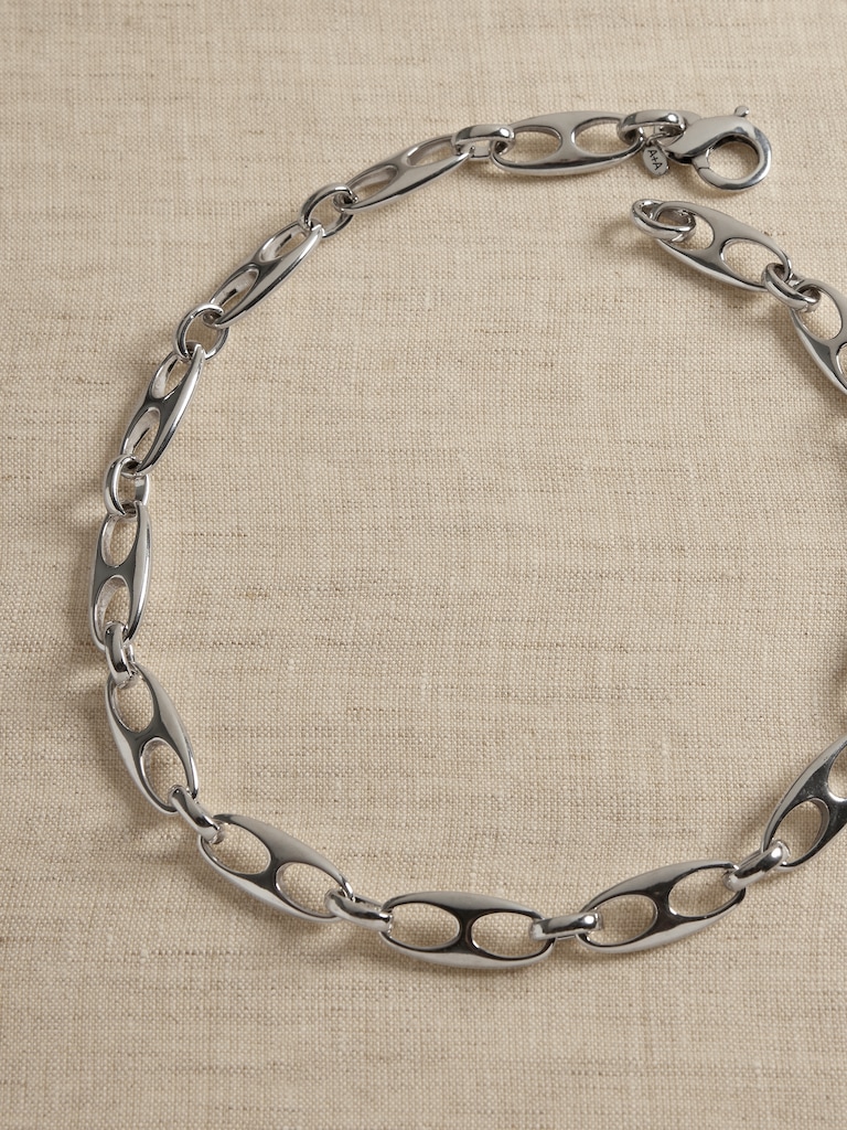 Elongated Mariner Link Chain Necklace by Aureus + Argent