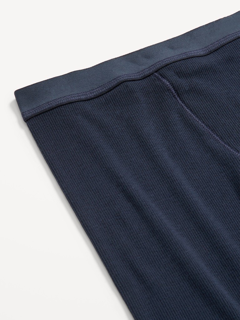 High-Waisted Ribbed Boyshort Briefs -- 3-inch inseam