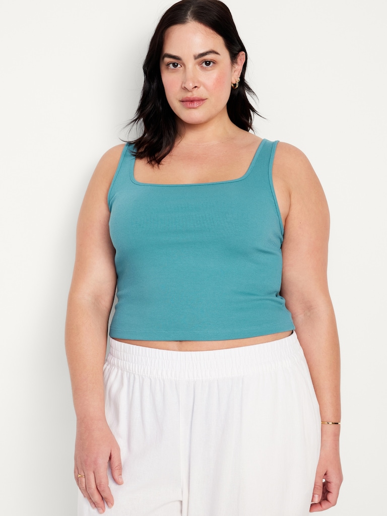 Ultra-Crop Rib-Knit Tank Top