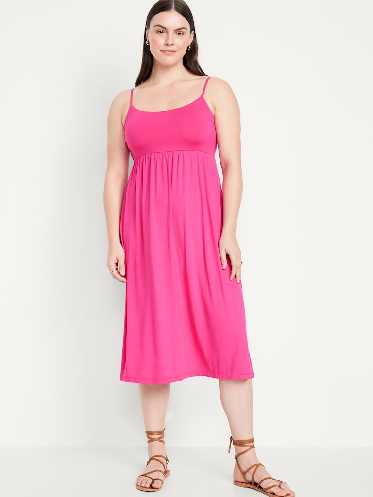 Robe-camisole mi-longue ajustée et évasée pour Femme