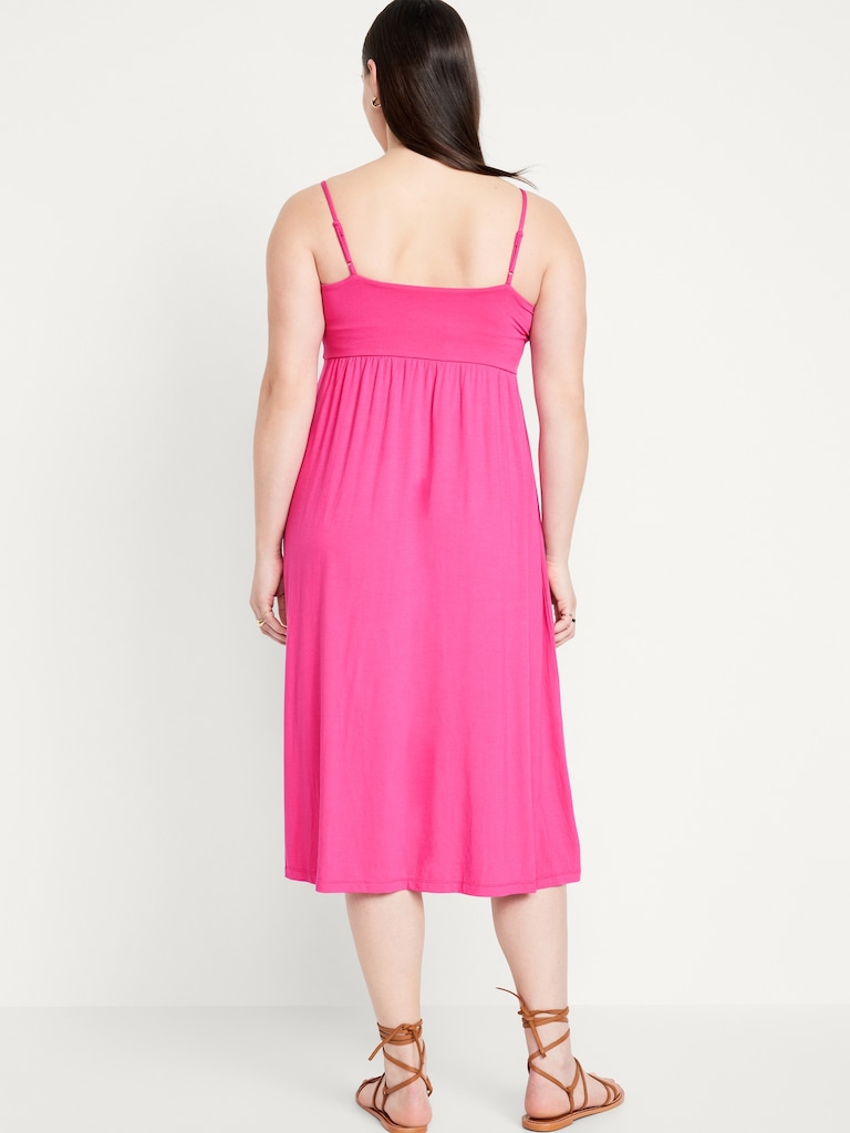Robe-camisole mi-longue ajustée et évasée pour Femme