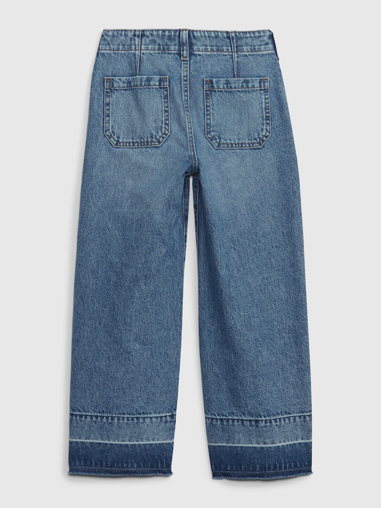 Kids High Rise Stride Wide-Leg Ankle Jeans