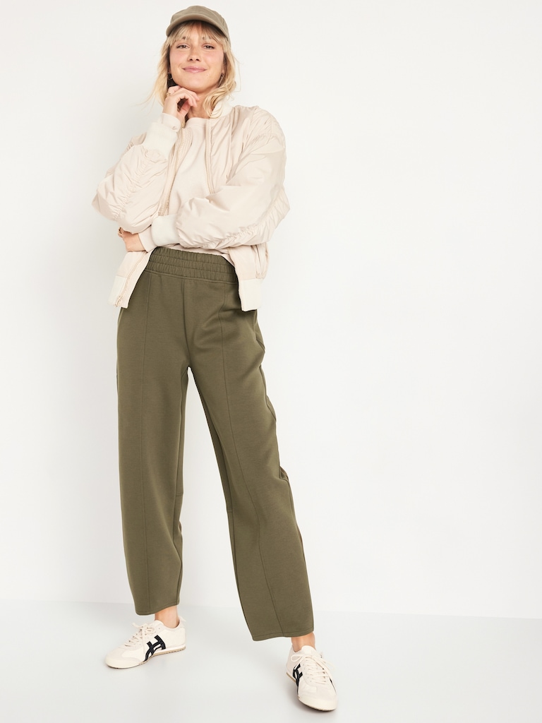 High-Waisted Dynamic Fleece Barrel-Leg Sweatpants