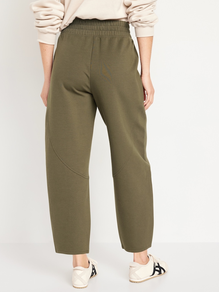 High-Waisted Dynamic Fleece Barrel-Leg Sweatpants