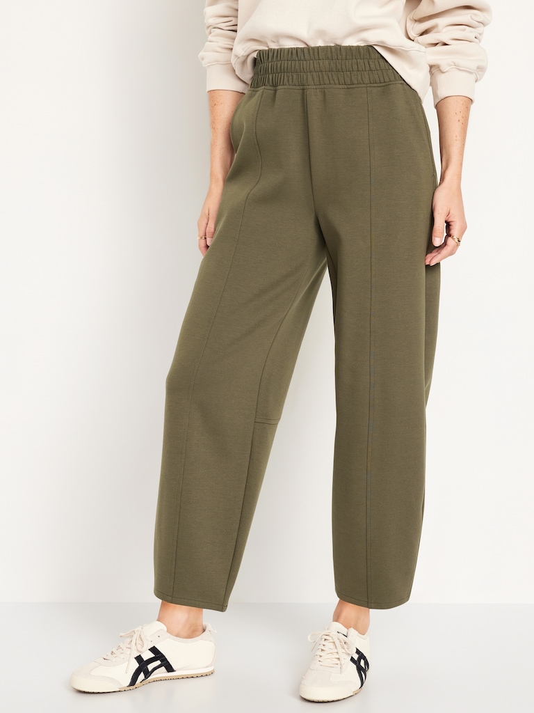 High-Waisted Dynamic Fleece Barrel-Leg Sweatpants