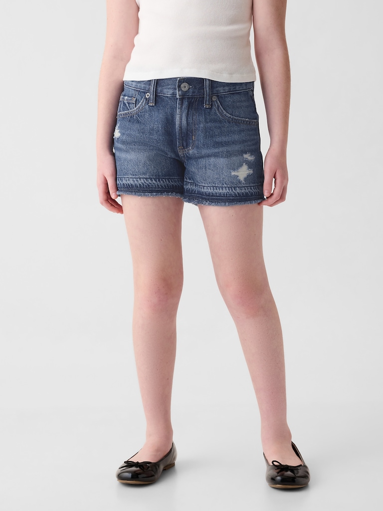 Kids Low Rise Denim Shorts