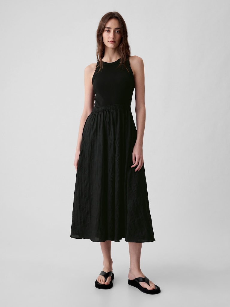 Textured Crinkle Midi Dress