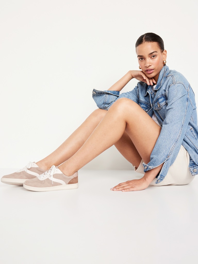 Soft-Brushed Faux-Suede Sneakers