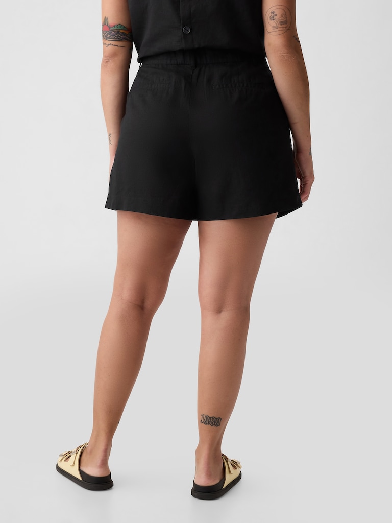 365 High Rise Linen-Blend Shorts