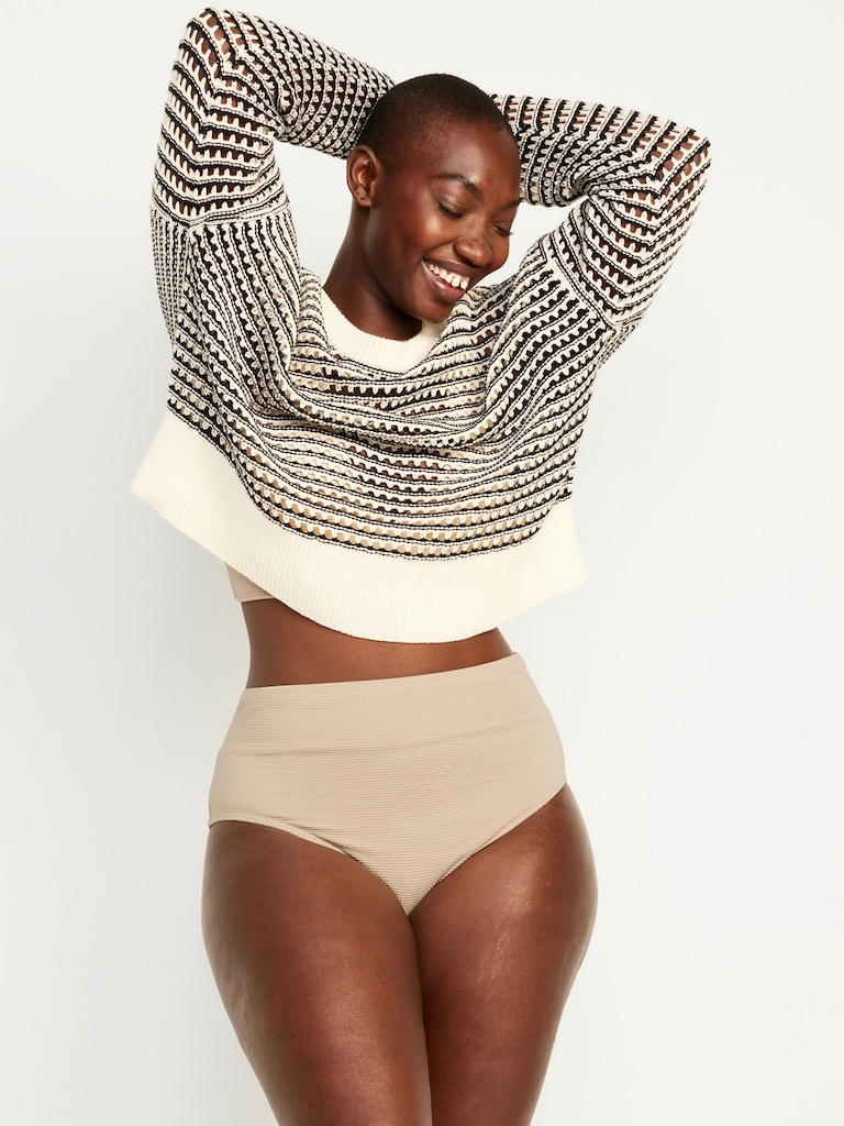 High-Waisted French-Cut Bikini Swim Bottoms