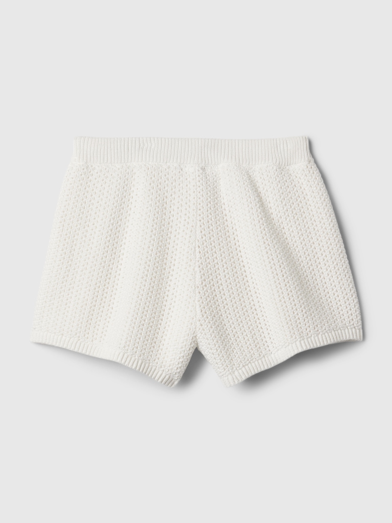 Kids Mid Rise Crochet Shorts