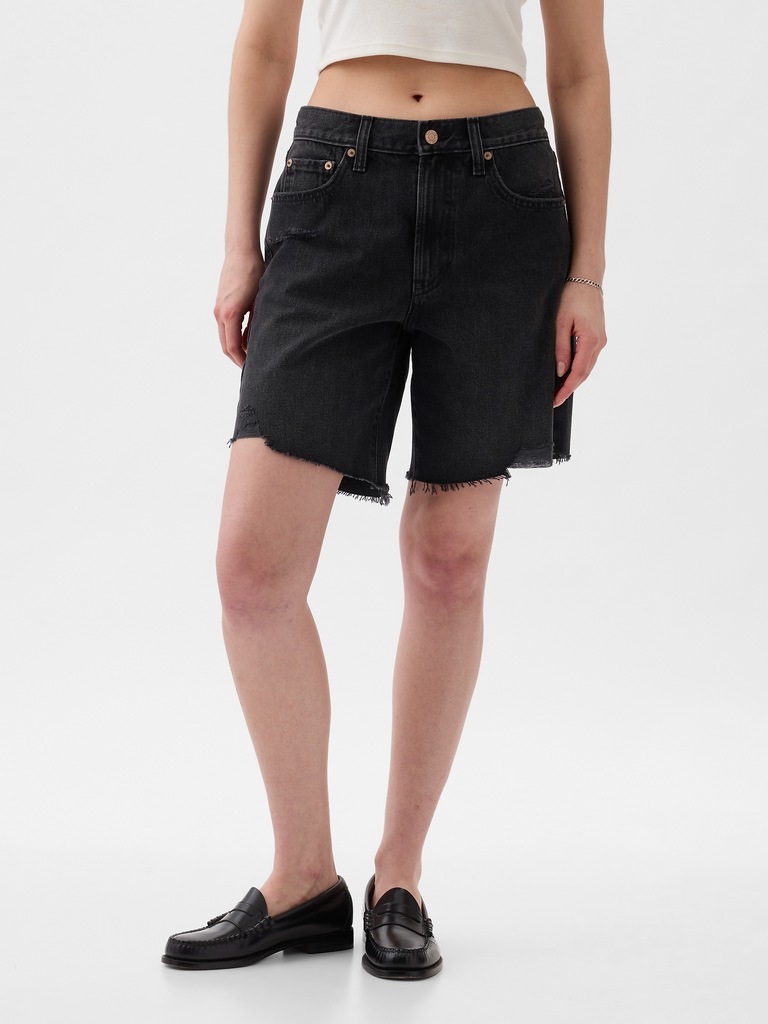 8" Mid Rise '90s Loose Denim Bermuda Shorts