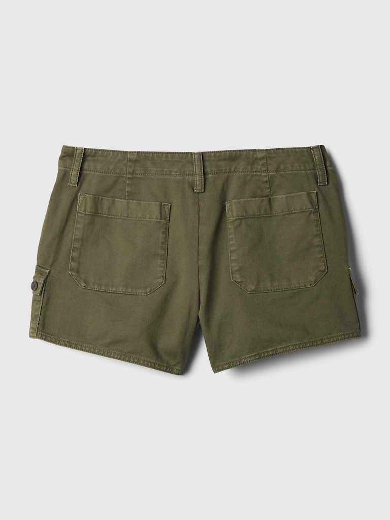 3" Low Rise Y2K Cargo Shorts
