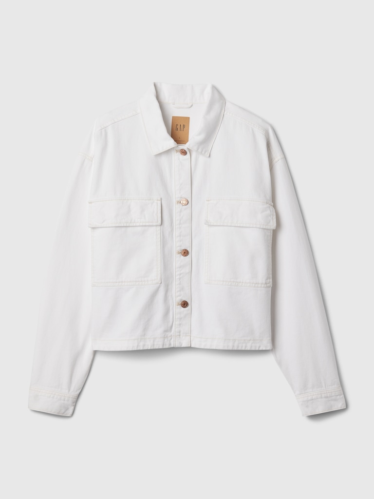 Denim Crop Shirt Jacket