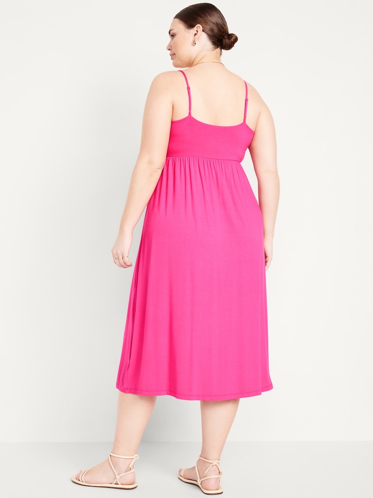 Robe-camisole mi-longue ajustée et évasée pour Femme