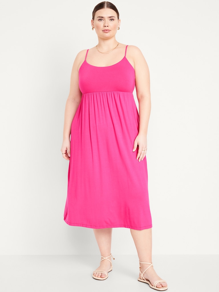Robe-camisole mi-longue ajustée et évasée pour Femme