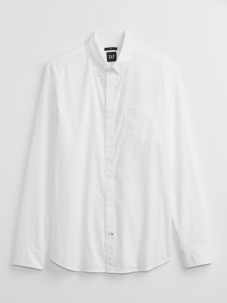 Stretch Poplin Shirt in Slim Fit