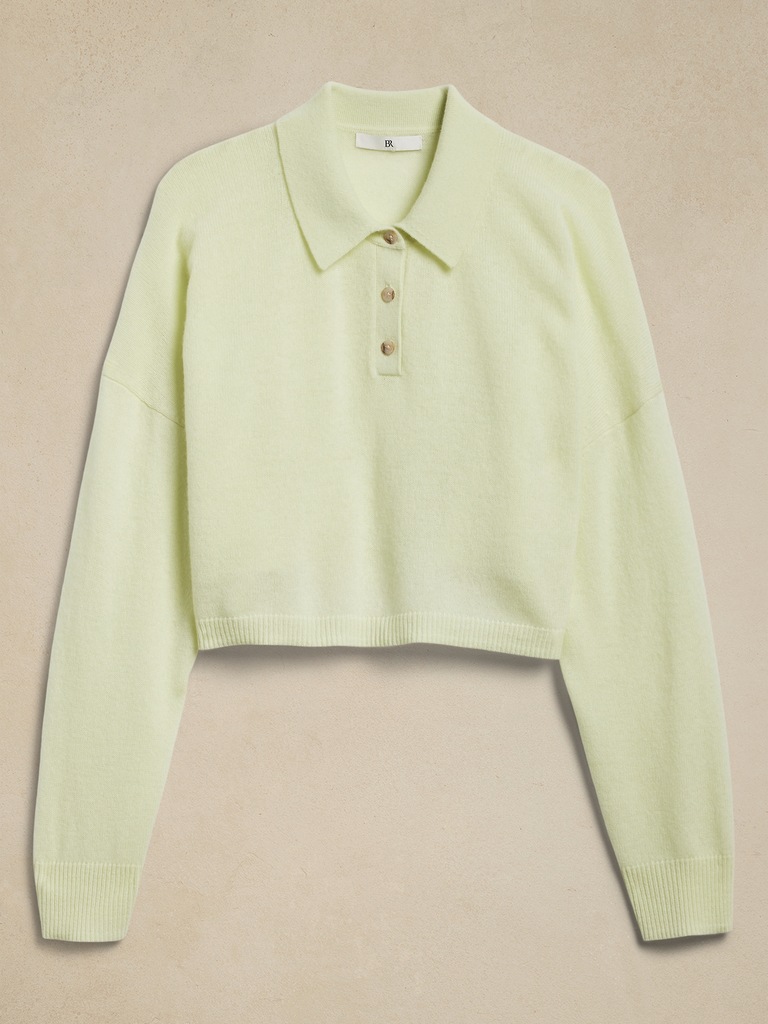 Luna Cropped Cashmere Sweater Polo
