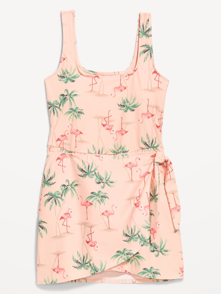 Matte Side-Tie Swim Dress