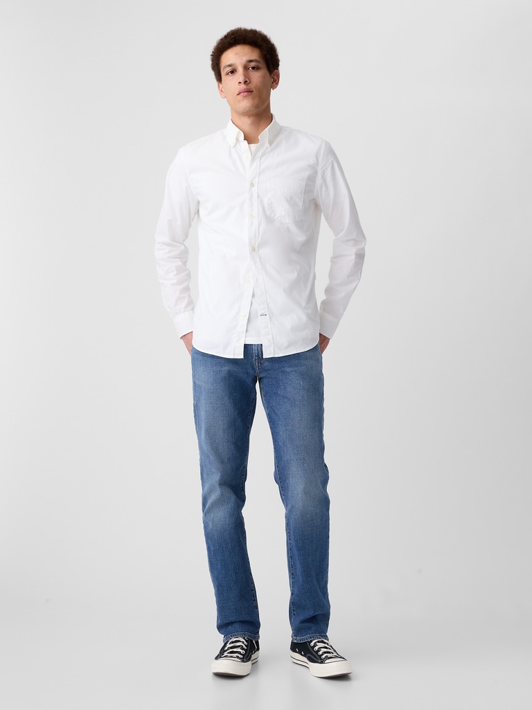 Stretch Poplin Shirt in Slim Fit