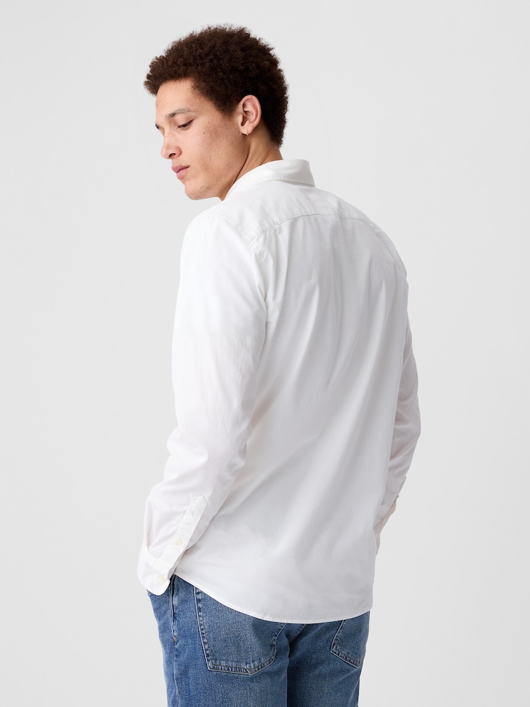 Stretch Poplin Shirt in Slim Fit
