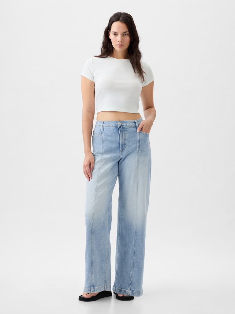 High Rise Stride Wide-Leg Jeans