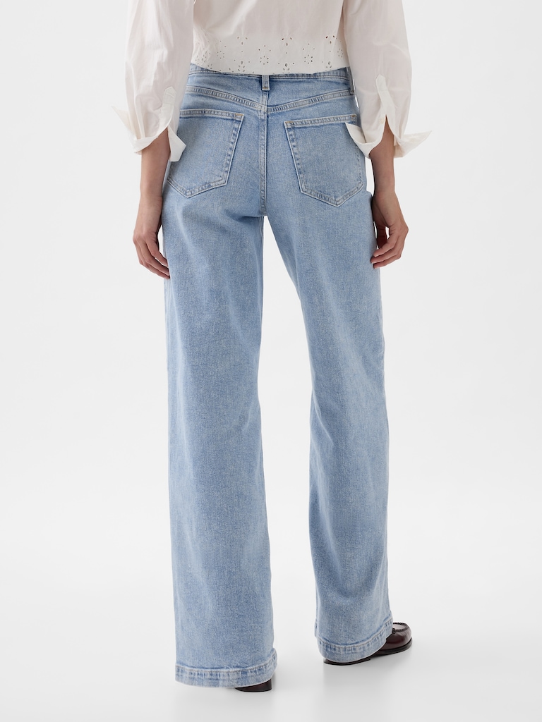 High Rise Stride Wide-Leg Jeans