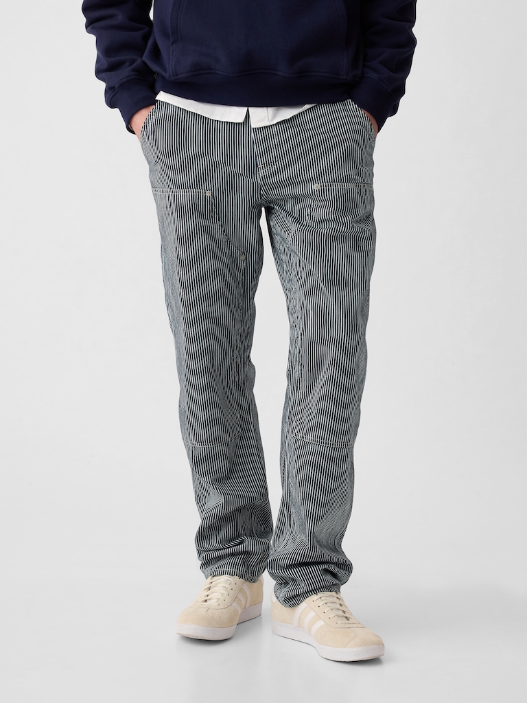 Double-Knee Railroad Striped Carpenter Jeans