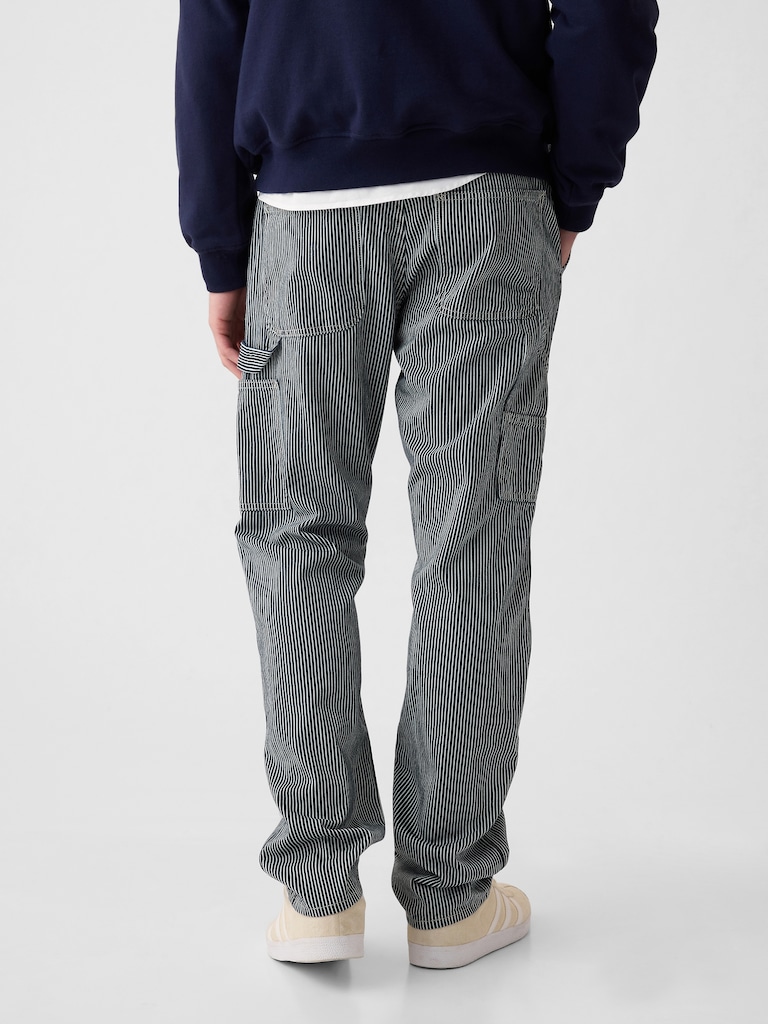 Double-Knee Railroad Striped Carpenter Jeans