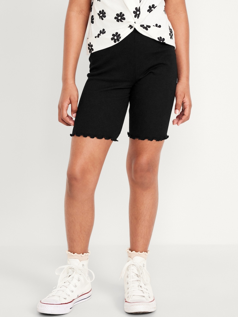 Lettuce-Edge Biker Shorts for Girls