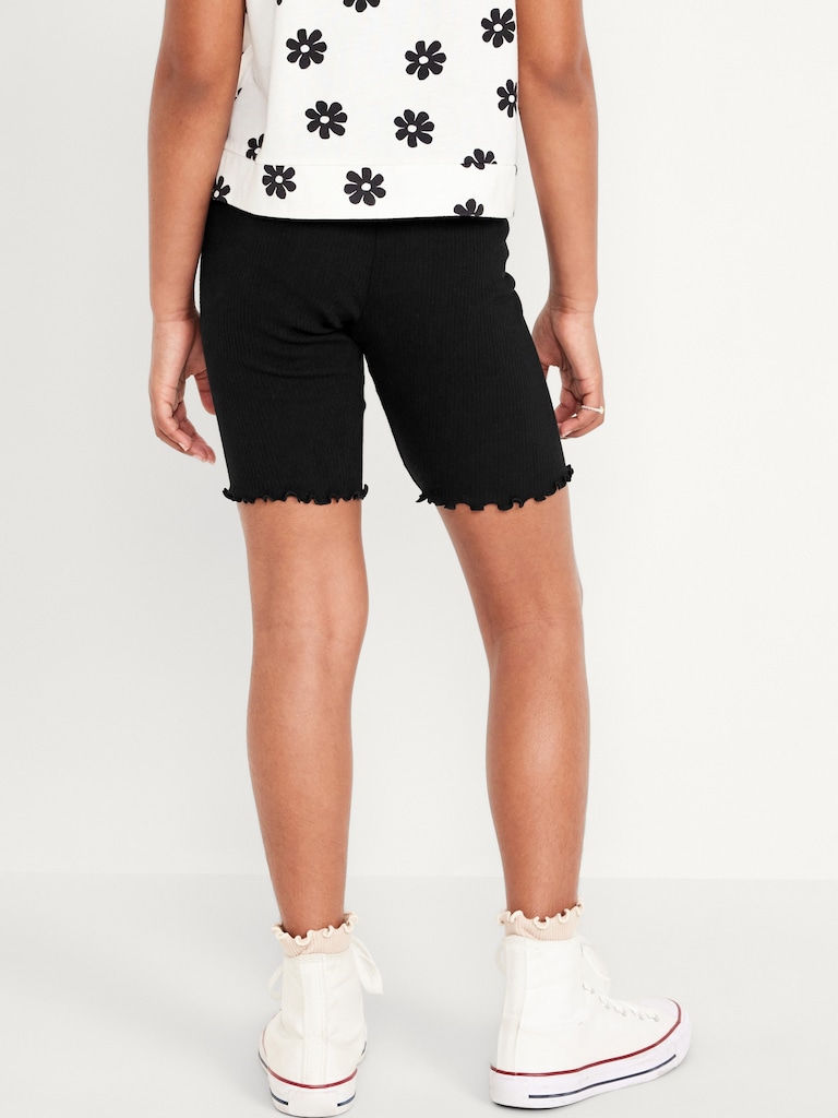 Lettuce-Edge Biker Shorts for Girls