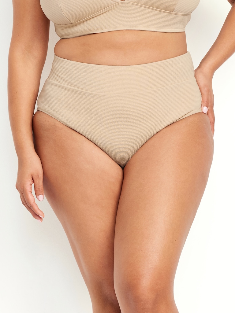 High-Waisted French-Cut Bikini Swim Bottoms