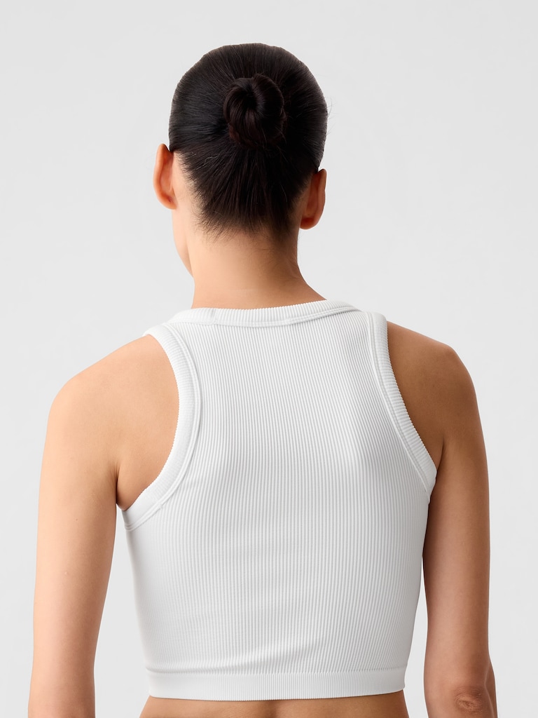 GapFit Seamless Rib Crop Halter Tank Top
