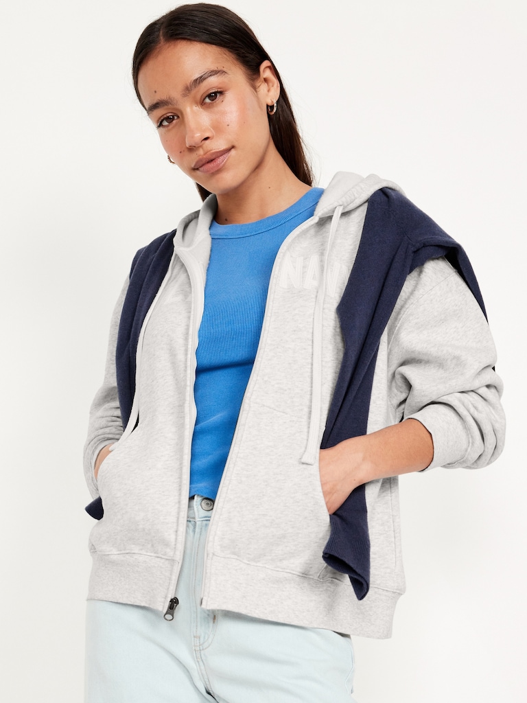 Logo Zip Hoodie Sweatshirt