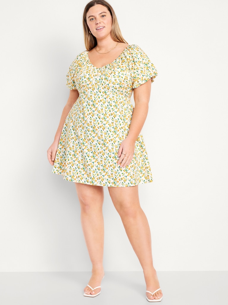 Robe trapèze courte à encolure en V