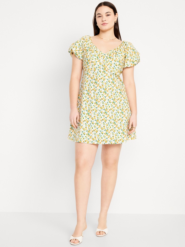 Robe trapèze courte à encolure en V