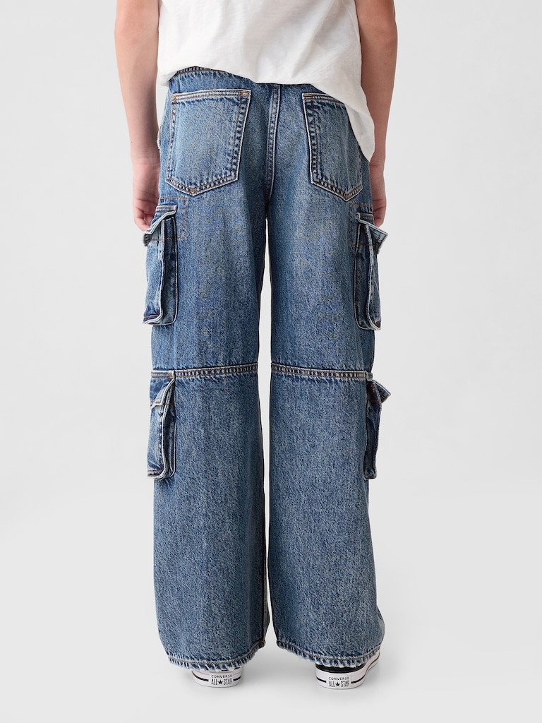 Kids Double Cargo Baggy Jeans