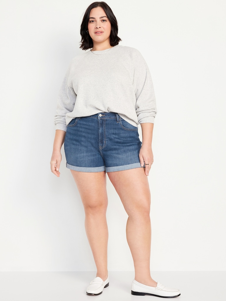 High-Waisted Wow Jean Shorts -- 3-inch inseam