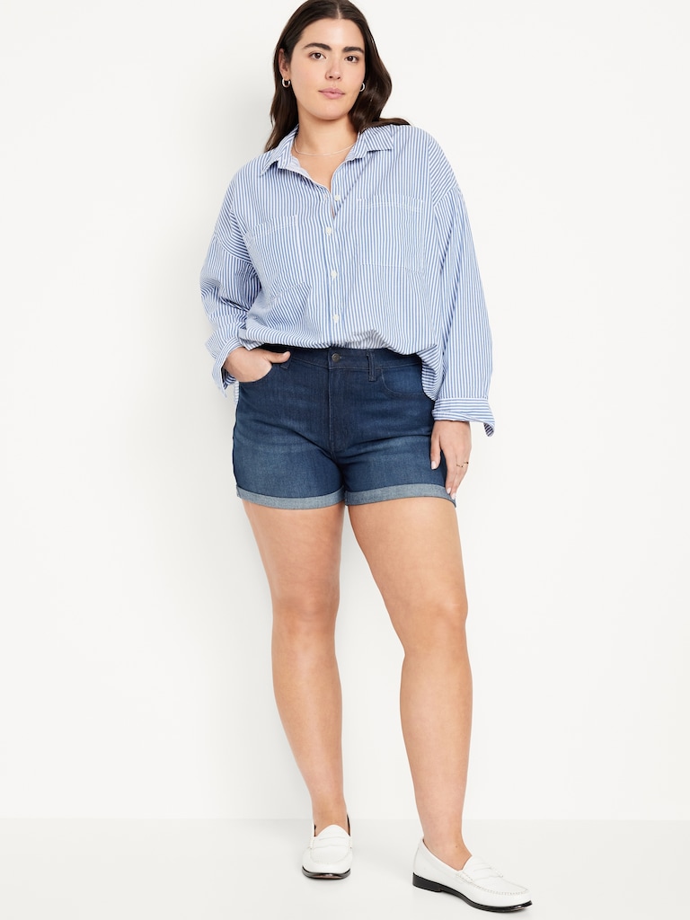 High-Waisted Wow Jean Shorts -- 3-inch inseam